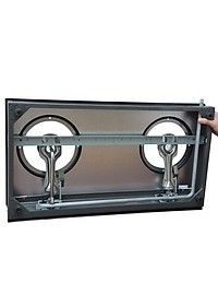 Bếp Ga Dương Đôi Rinnai RV-6Double Glass(L) - Đen- Hãng chính hãng